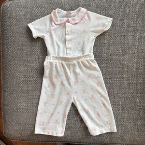 🐰 Carter’s Vintage Lightweight Bunny Pajamas – Size 12M 🐰